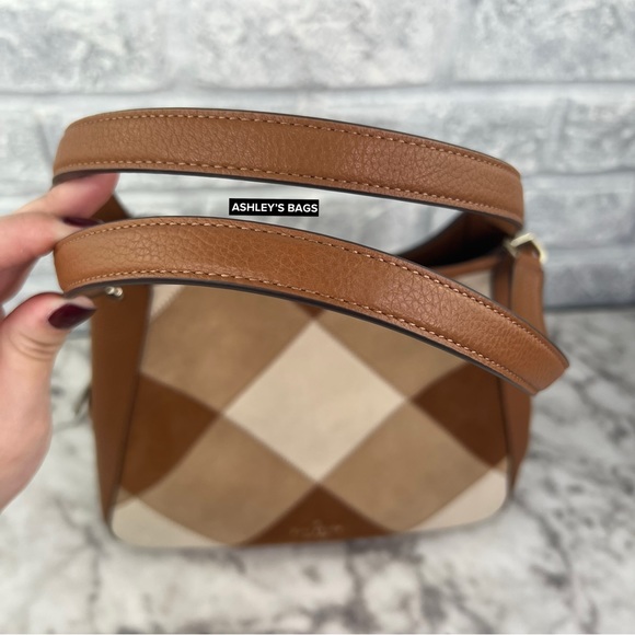 Kate Spade Leila Medium Patchwork Suede Triple Compartment Shoulder Bag Tote - Picture 3 of 9